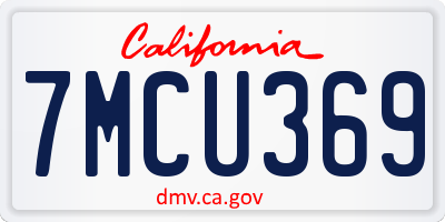 CA license plate 7MCU369