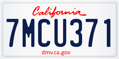 CA license plate 7MCU371