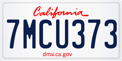 CA license plate 7MCU373