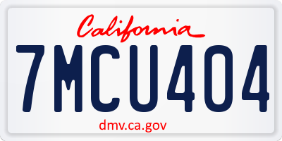 CA license plate 7MCU404