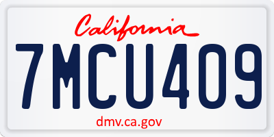 CA license plate 7MCU409