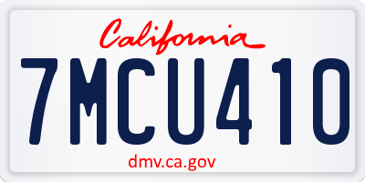 CA license plate 7MCU410