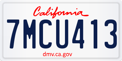CA license plate 7MCU413