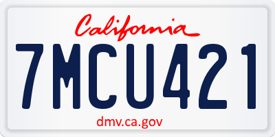 CA license plate 7MCU421