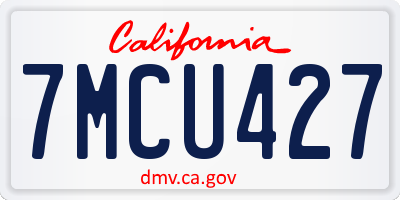 CA license plate 7MCU427