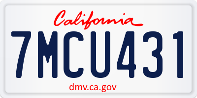 CA license plate 7MCU431