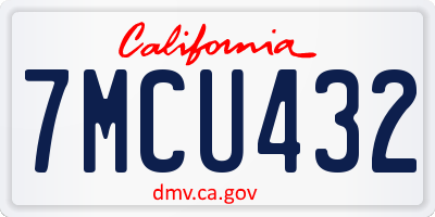 CA license plate 7MCU432
