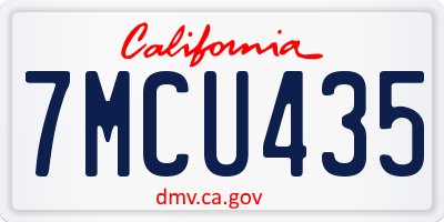 CA license plate 7MCU435