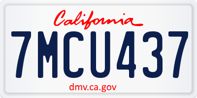 CA license plate 7MCU437