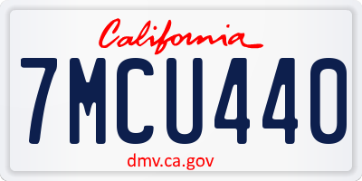 CA license plate 7MCU440