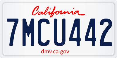 CA license plate 7MCU442