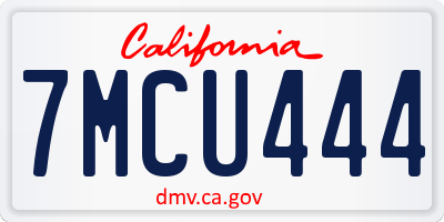 CA license plate 7MCU444