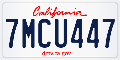 CA license plate 7MCU447