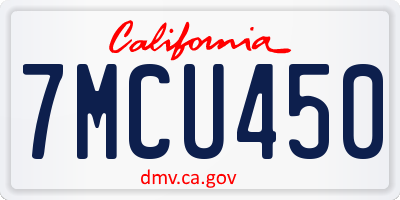CA license plate 7MCU450