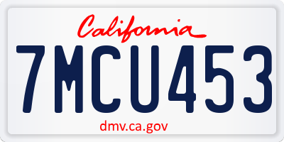 CA license plate 7MCU453