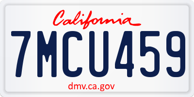 CA license plate 7MCU459