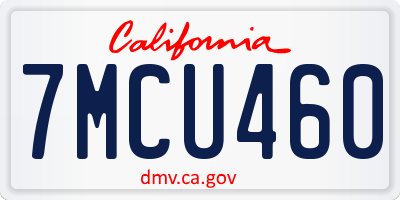 CA license plate 7MCU460