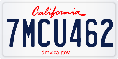 CA license plate 7MCU462