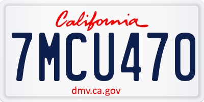 CA license plate 7MCU470