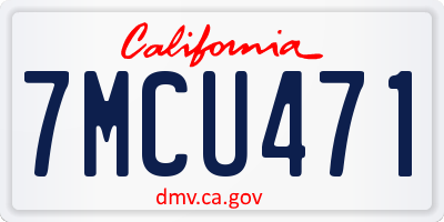 CA license plate 7MCU471