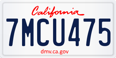 CA license plate 7MCU475