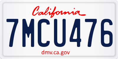 CA license plate 7MCU476