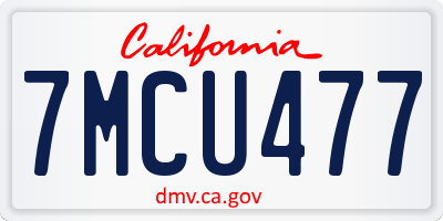 CA license plate 7MCU477