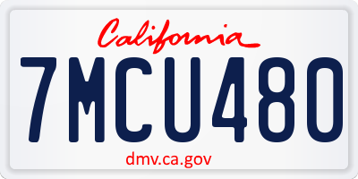 CA license plate 7MCU480