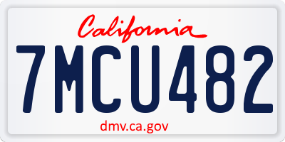 CA license plate 7MCU482
