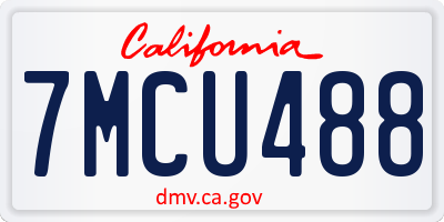 CA license plate 7MCU488