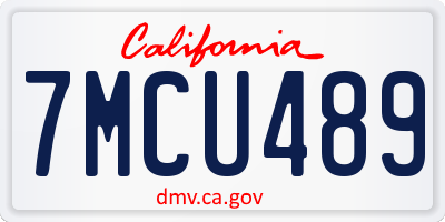 CA license plate 7MCU489