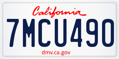 CA license plate 7MCU490