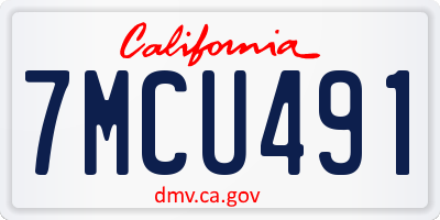 CA license plate 7MCU491