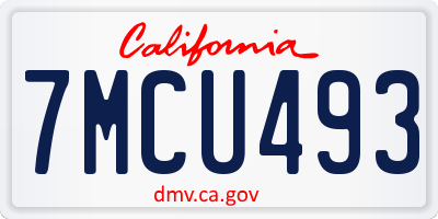 CA license plate 7MCU493