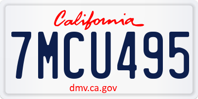 CA license plate 7MCU495