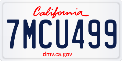CA license plate 7MCU499