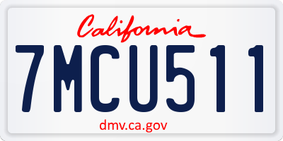 CA license plate 7MCU511