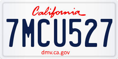 CA license plate 7MCU527