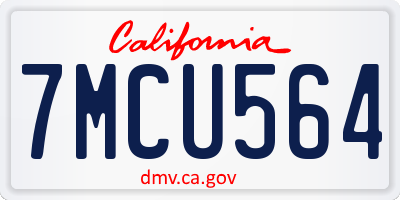 CA license plate 7MCU564
