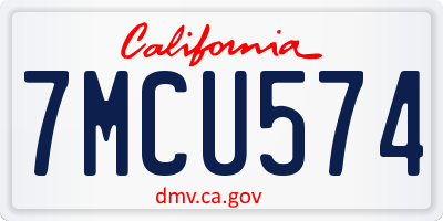 CA license plate 7MCU574