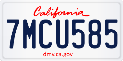 CA license plate 7MCU585