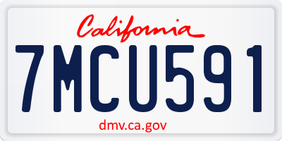 CA license plate 7MCU591