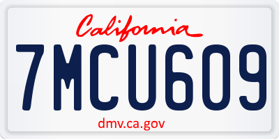 CA license plate 7MCU609