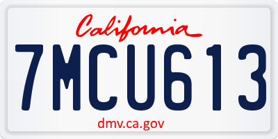 CA license plate 7MCU613