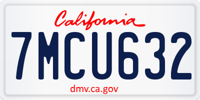 CA license plate 7MCU632