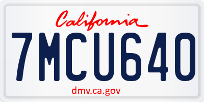 CA license plate 7MCU640