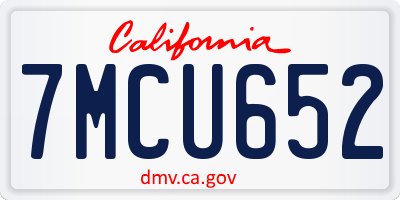 CA license plate 7MCU652