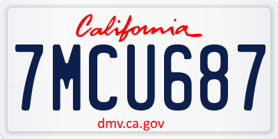 CA license plate 7MCU687