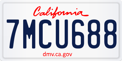 CA license plate 7MCU688