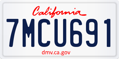 CA license plate 7MCU691